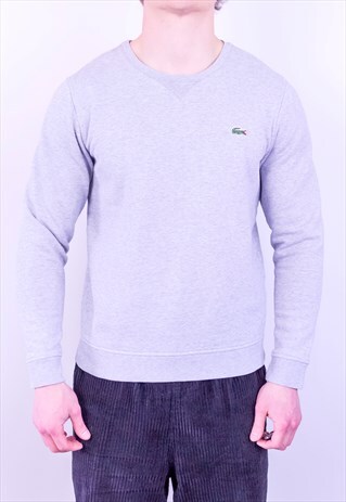 VINTAGE LACOSTE SWEATSHIRT GREY SMALL
