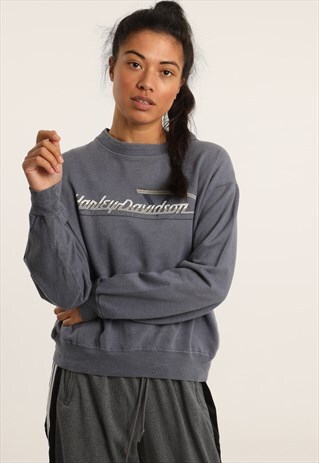 VINTAGE HARLEY DAVIDSON PRINT SPELLOUT SWEATSHIRT