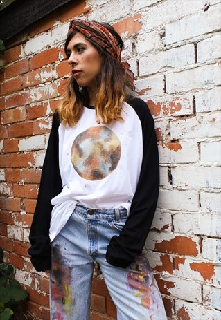 HANDPAINTED METALLIC FULL MOON BASEBALL JERSEY