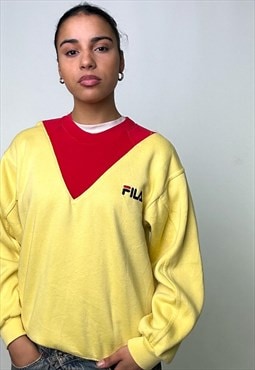 Red Yellow FILA Reworked Sweatshirt