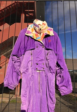 VINTAGE 90s full Ski Suit BELFE purple womens size L