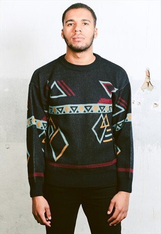 VINTAGE PATTERNED KNITTED JUMPER