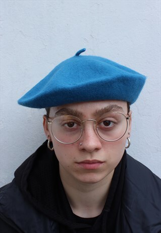 AQUA BLUE SORBET WOOL BERET
