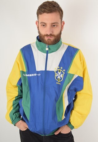 VINTAGE UMBRO BRASIL JACKET SIZE XL 90'S (736)