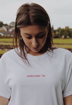 personalised hand embroidered t-shirt