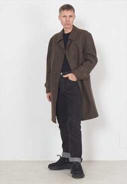 Vintage Brown Wool Coat Jacket