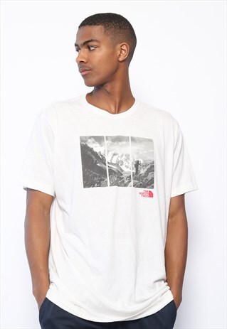 VINTAGE THE NORTH FACE MOUNTAIN GRAPHIC T-SHIRT WHITE