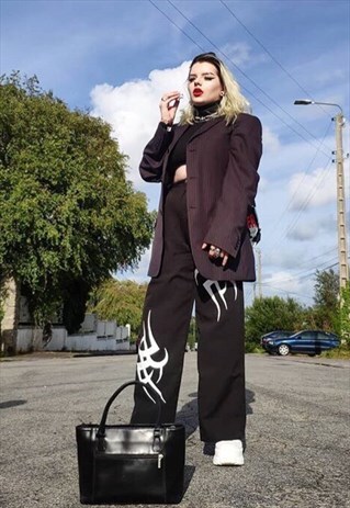 HIGH WAISTED PRINT STREET JOGGERS