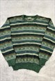 VINTAGE KNITTED JUMPER ABSTRACT SPECKLED PATTERNED KNIT 