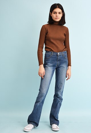 Y2K REGULAR WAIST STONEWASH DENIM JEANS