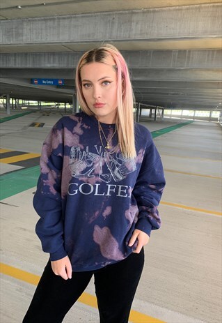 VINTAGE 80S AMERICAN GOLF GRAPHIC TIE DYE SWEATSHIRT