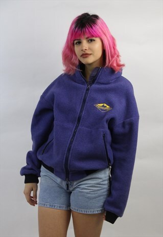 VINTAGE 90'S BLUE ZIP-UP FLEECE JUMPER