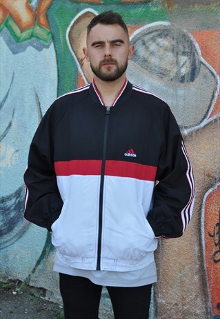 VINTAGE 90'S ADIDAS COLOUR BLOCK WINDBREAKER TRACK JACKET