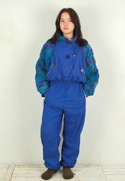 STORY Vintage 90's Ski Suit Women M Jumpsuit Snow Overalls