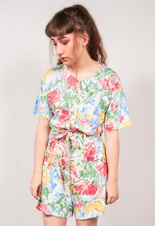VINTAGE 90'S PASTEL FLORAL PLAYSUIT