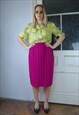 VINTAGE Y2K STRIPPED MIDI BRIGHT PENCIL SKIRTS IN PURPLE 