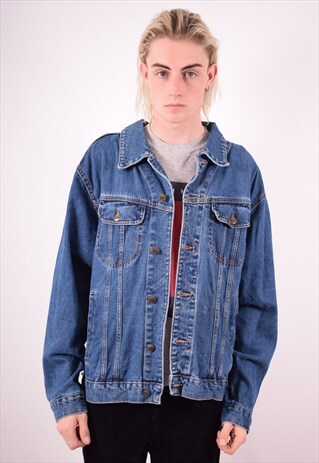 LEE MENS VINTAGE DENIM JACKET XL BLUE 90S