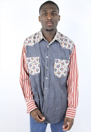 VINTAGE ABSTRACT 90'S PATTERNED SHIRT