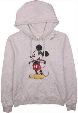 Vintage 90's Disney Hoodie Mickey Mouse Pullover Grey Large