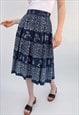 50's Vintage Ladies Blue Polka Dot Circular Midi Skirt