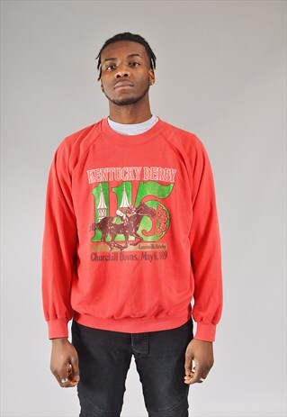 VINTAGE KENTUCKY DERBY SWEATSHIRT RED