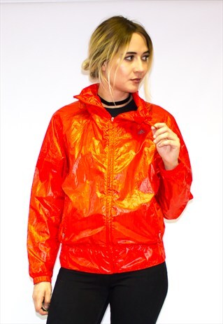 VINTAGE RED ADIDAS RAIN JACKET