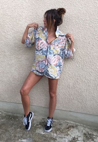 PATTERNED OVERSIZED RETRO VINTAGE UNISEX FESTIVAL SHIRT