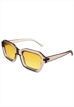 Classic Sunglasses in Clear Grey with Havana lens