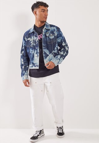 VINTAGE DIESEL ACID WASH DENIM JACKET
