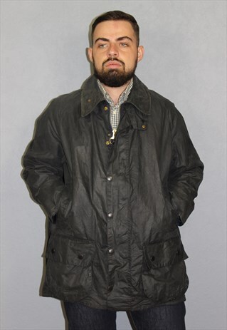 VINTAGE BARBOUR BEAUFORT WAX JACKET A155 SIZE C44/112 CM