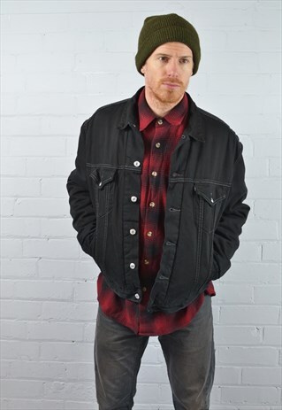 VINTAGE LEVI'S LINED BLACK DENIM JACKET