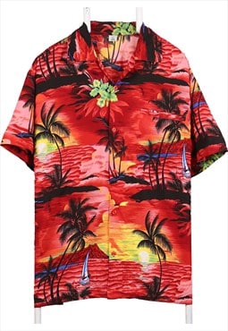 Vintage 90's Vho Shirt Hawaiian Pattern Short Sleeve Button