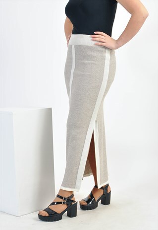 VINTAGE 90'S MAXI BEIGE SKIRT