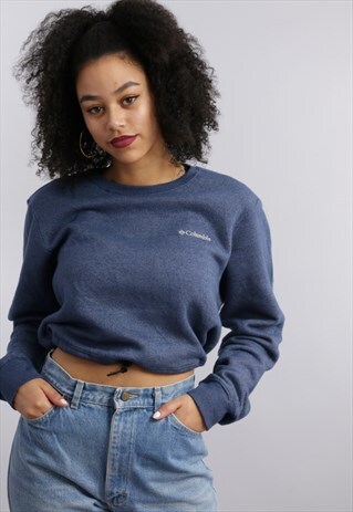 VINTAGE COLUMBIA REWORKED CROPPED SWEATSHIRT Z160