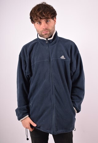 ADIDAS MENS VINTAGE FLEECE JACKET XL TURQUOISE 90S