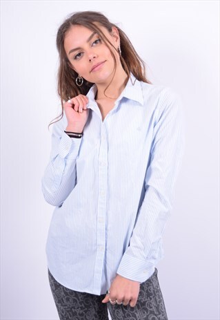 VINTAGE RALPH LAUREN SHIRT STRIPES BLUE