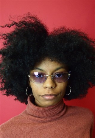 PURPLE REFLECTIVE Y2K SUNGLASSES