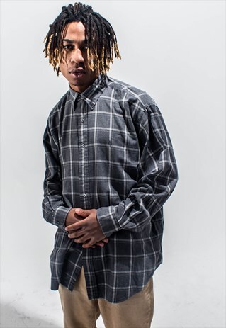 VINTAGE 90S POLO RALPH LAUREN LONGSLEEVE SHIRT IN GREY