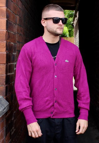 VINTAGE PURPLE IZOD LACOSTE CARDIGAN SMALL