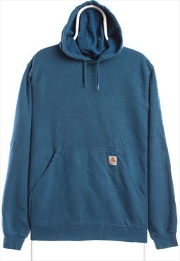 Vintage 90's Carhartt Hoodie Heavyweight Pullover Blue Small