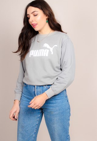 VINTAGE 90S OVERSIZED GREY PUMA SWEATSHIRT