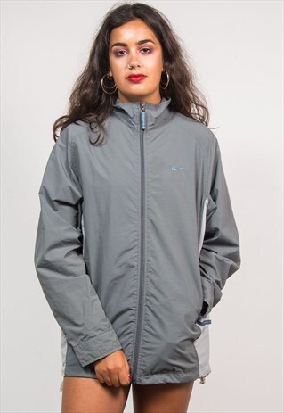 90'S GREY NIKE LIGHTWEIGHT WINDBREAKER JACKET TRACKSUIT
