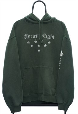 Vintage Ancient Eight Graphic Green Hoodie Mens