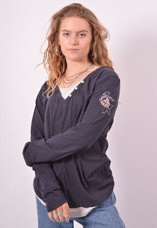 VINTAGE NAPAPIJRI TOP LONG SLEEVE NAVY BLUE