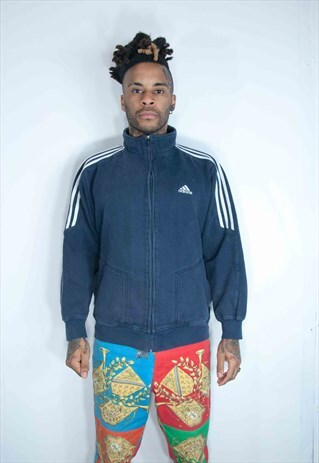 ADIDAS ZIP EMBROIDED SWEATSHIRT