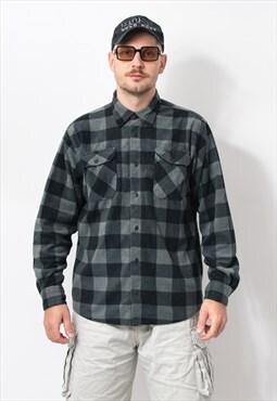WRANGLER fleece shirt Y2K lumberjack top in check