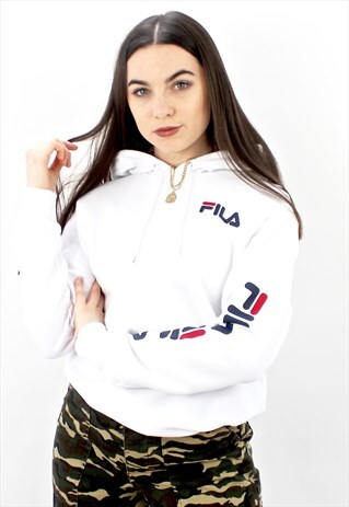 90'S RETRO WHITE SPELL-OUT HOODED SWEATSHIRT