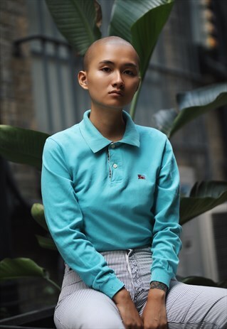 VINTAGE BURBERRY LONG SLEEVE POLO SHIRT TOP