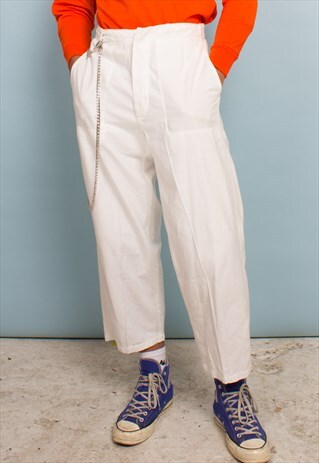 UNISEX VINTAGE WHITE TROUSERS