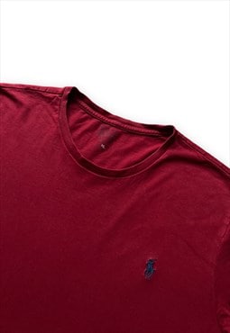 Ralph Lauren tshirt short sleeve top burgundy deep red